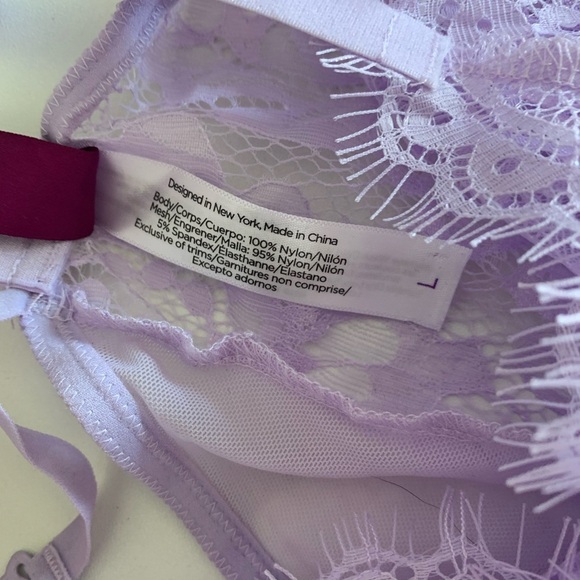 Adore Me Light Purple Lace Deep V Teddy One Piece Lingerie Size Large - Picture 12 of 13